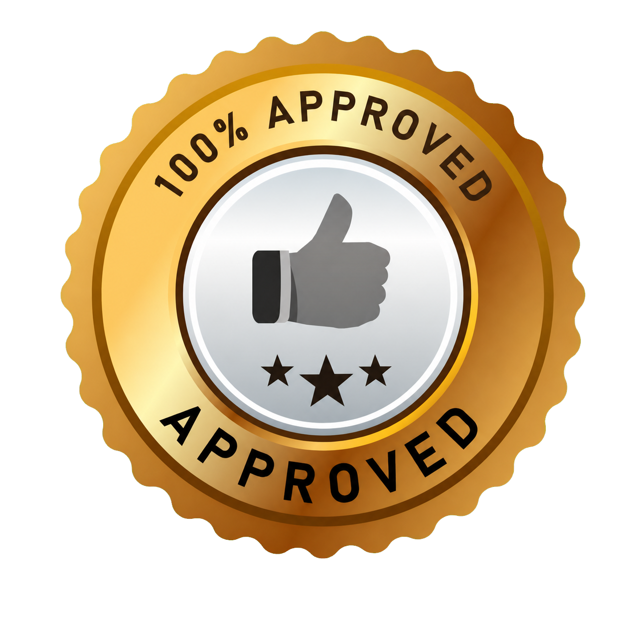 Gold 100 percent approved seal
